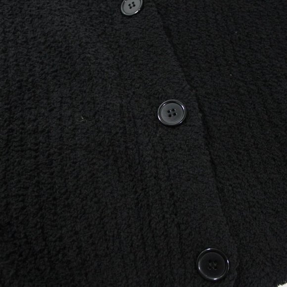 No Boundaries Womens Black Knitted Crop Button Down Long Sleeve Cardigan Size L - Picture 2 of 6